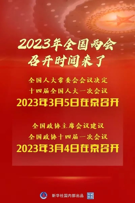 2023年全国两会召开时间，来了！